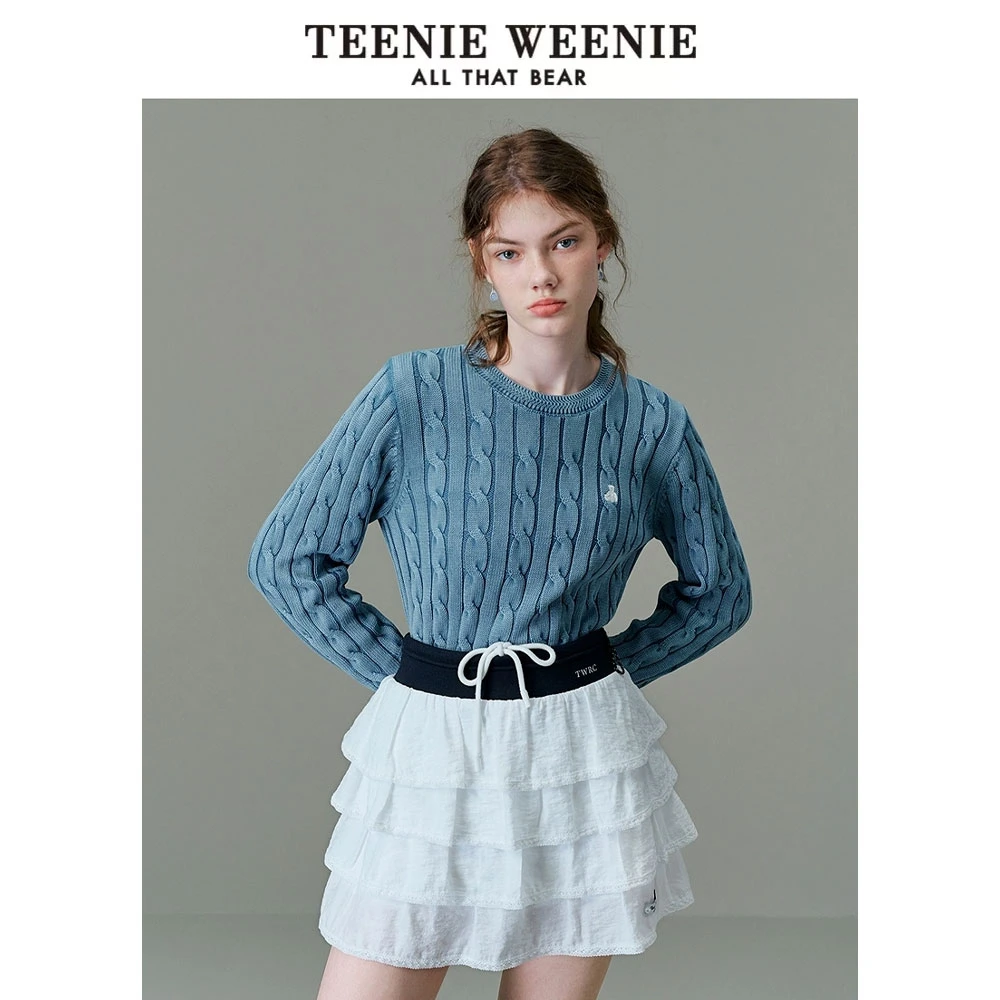 *【商场同款新品】TeenieWeenie小熊25新款绞花圆领毛衣TTKW251206E