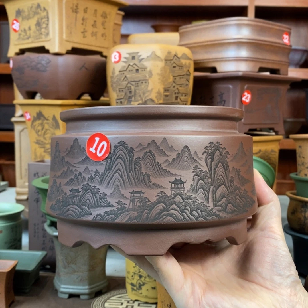 紫砂花盆盆景花盆小