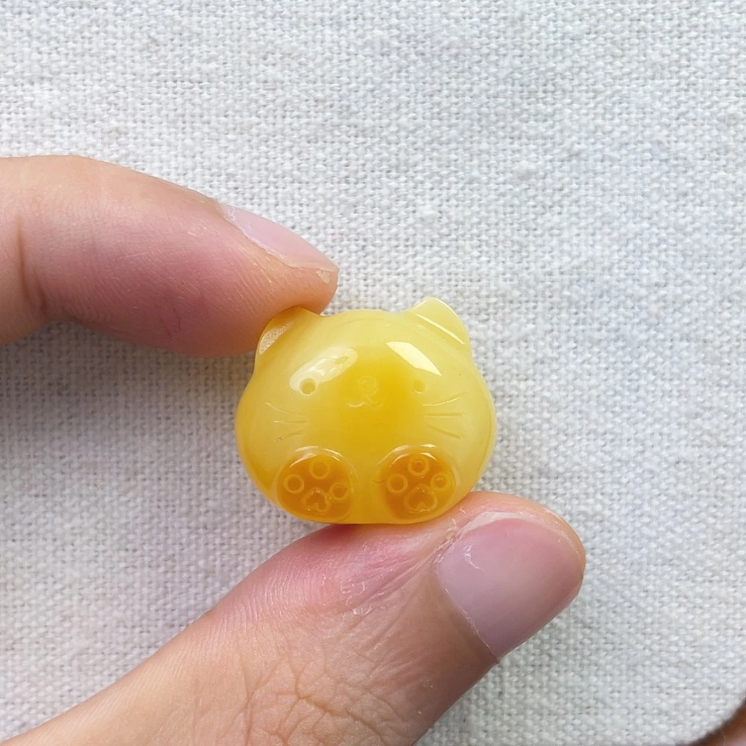 琥珀未镶嵌裸石猫咪丸子