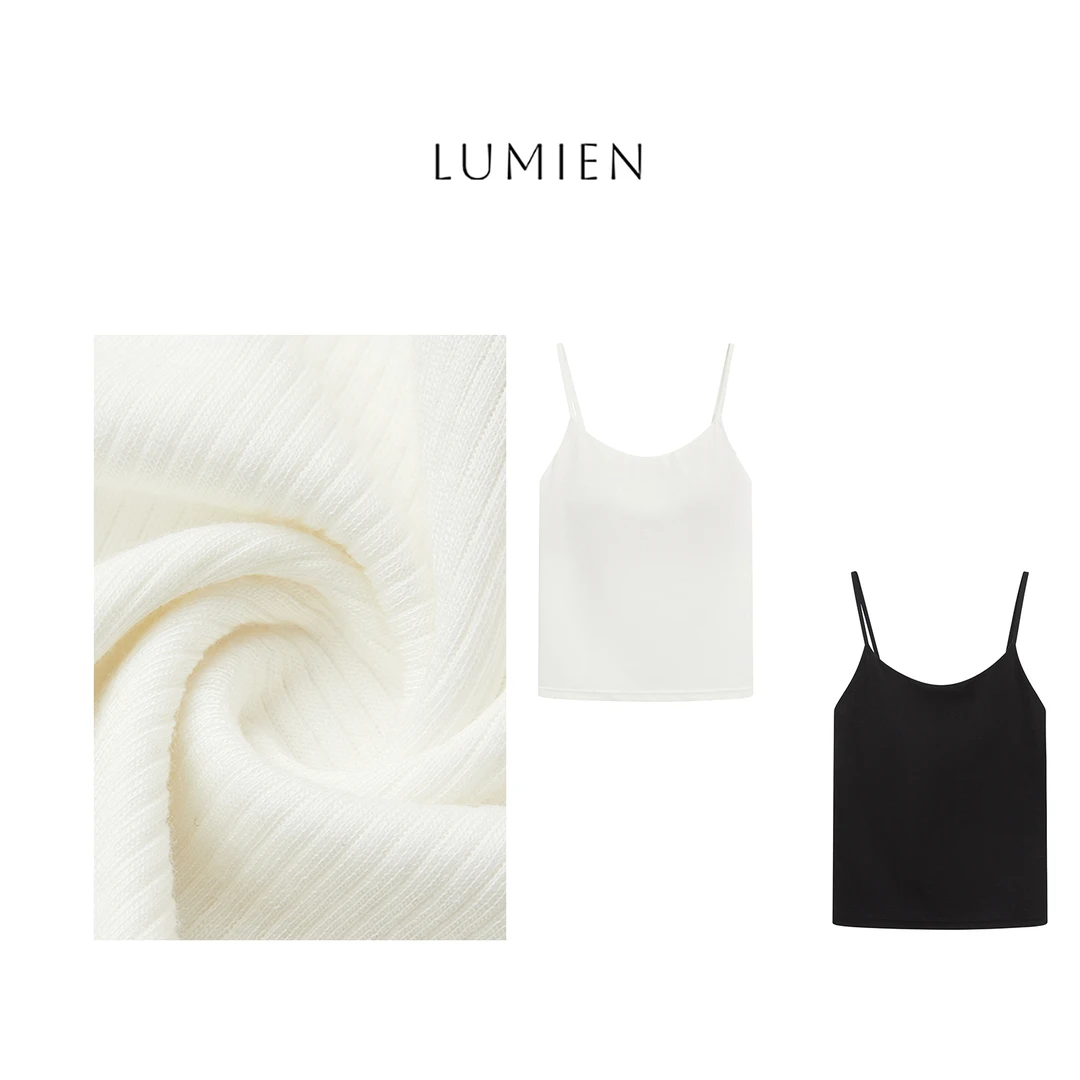 【LUMIEN】莫代尔凉干桑蚕丝长绒棉混纺胸垫背心吊带上衣LX5CBB026