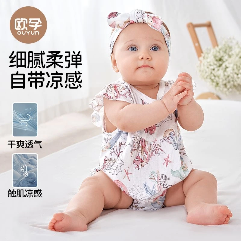 【欧孕正品带标】-无袖花边包屁衣