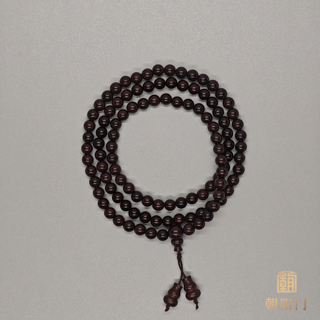 【D4558】小叶紫檀圆珠108脖挂6mm左右高油高密精工制作