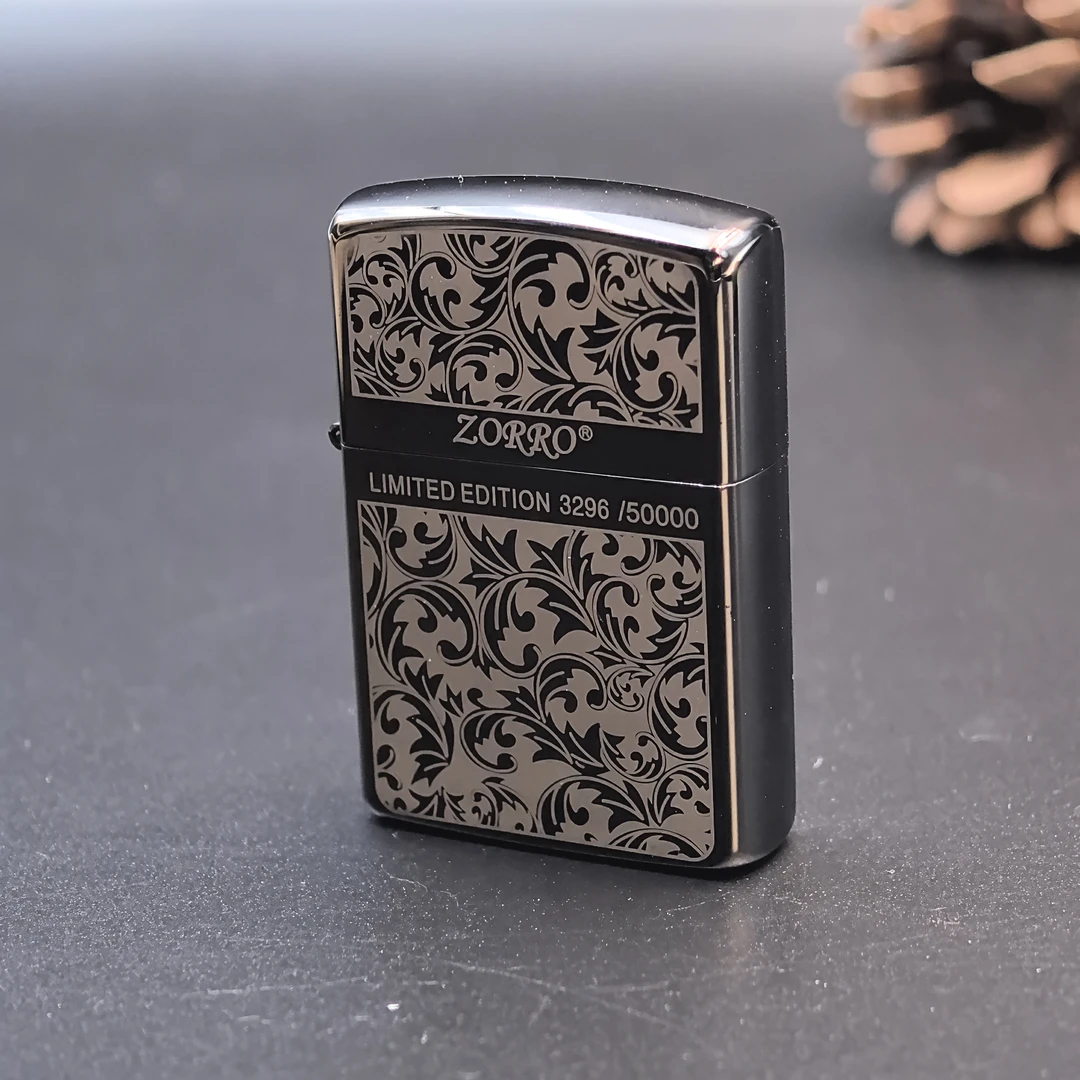 ZORRO 黑冰唐草花【Z91742A 】创意个性花纹经典原装便携煤油打火机