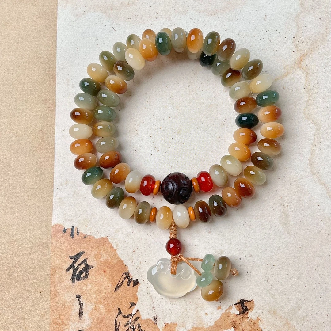 P123定风波敦煌系列菩提算盘双圈手串