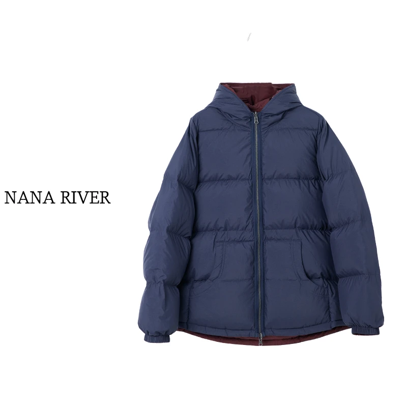 【漫山雪】双面双穿95白鹅绒保暖羽绒服纯色休闲百搭极简风