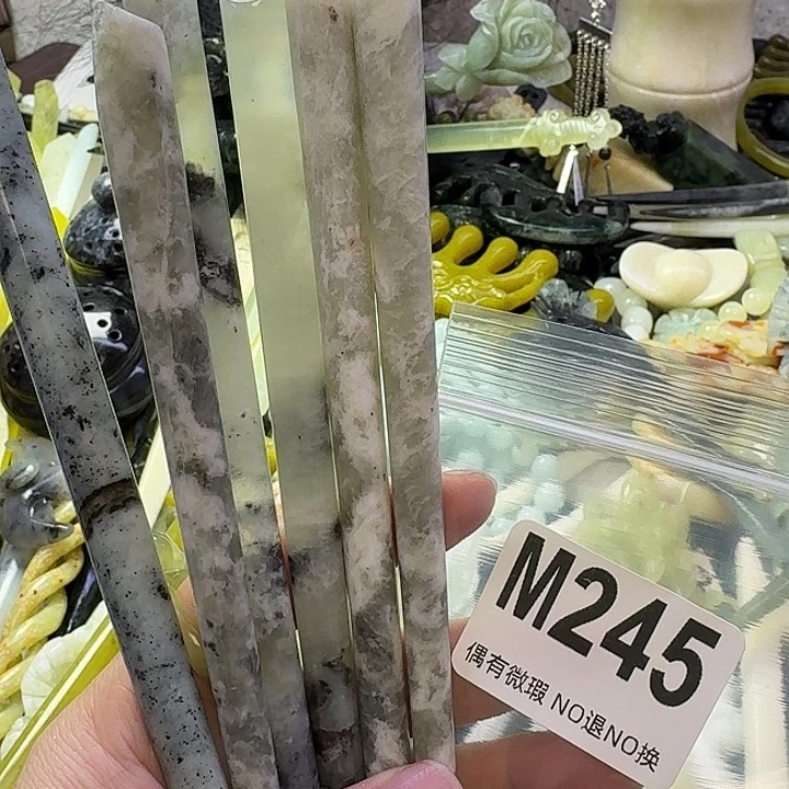 益***禄蛇纹石玉合金发饰