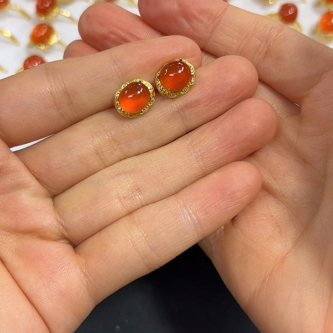 银S925镶嵌南红玛瑙戒指❤***?
