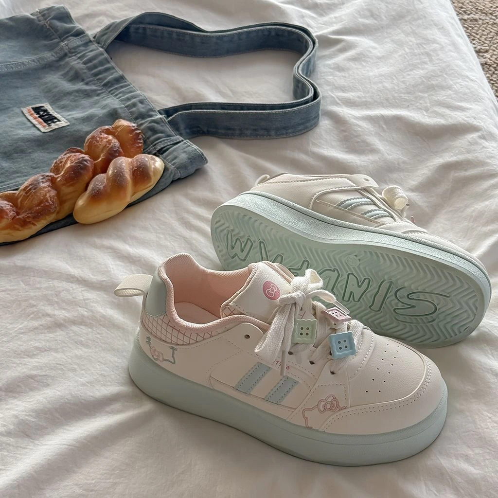 原创爆改百搭小白鞋女款2025春秋季新款运动鞋厚底休闲鞋子