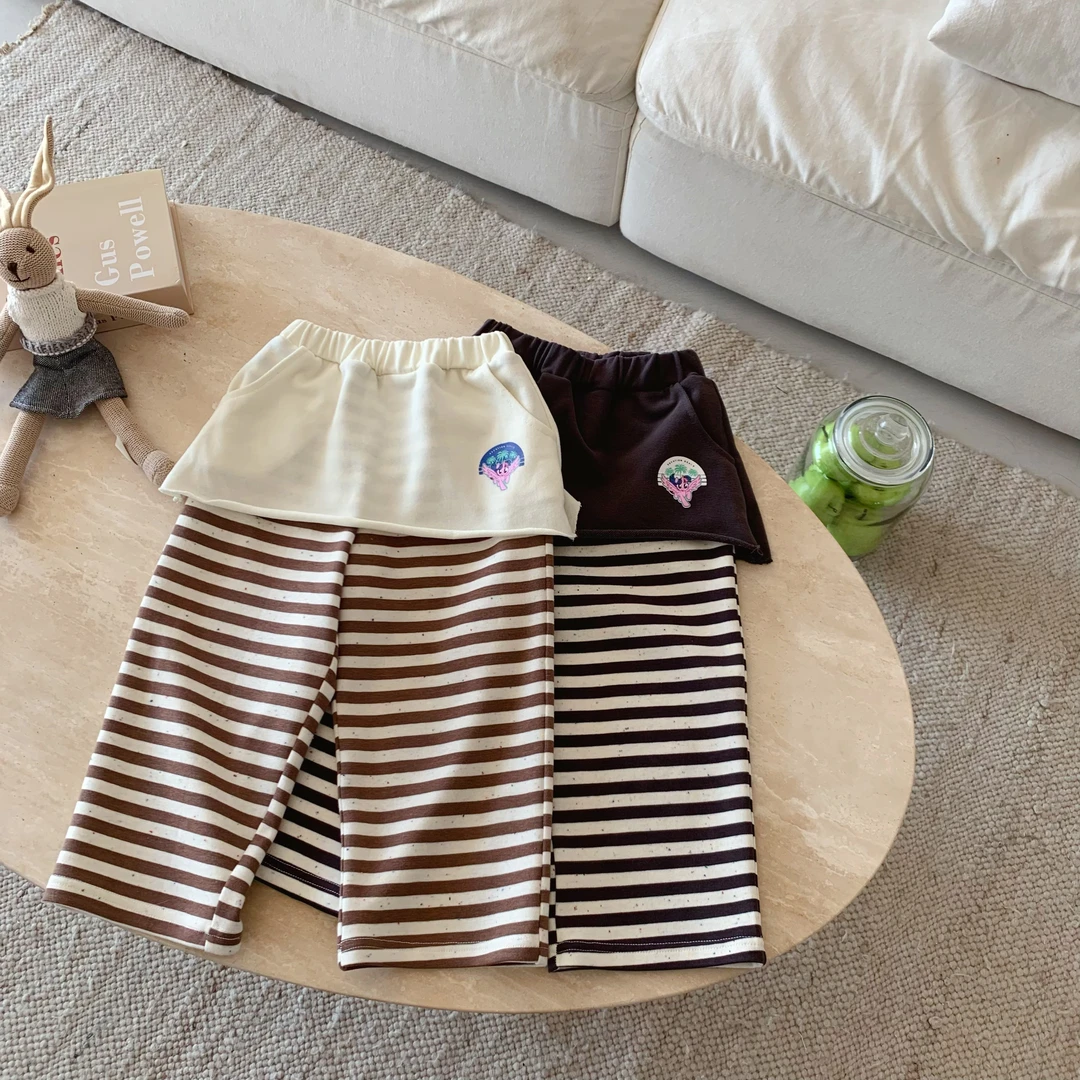 MY LITTLE PONY/小马宝莉条纹打底裤印花卡通亲子百搭儿童假两件