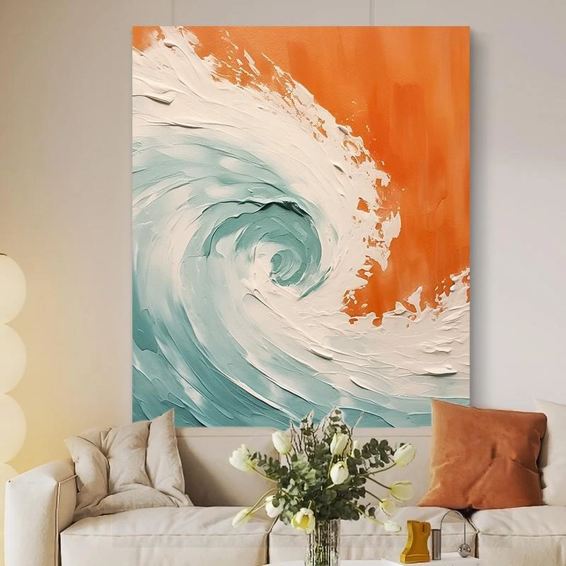 YB纯手绘油画挂画《时来运转》简约现代客厅抽象装饰画手工肌理立体