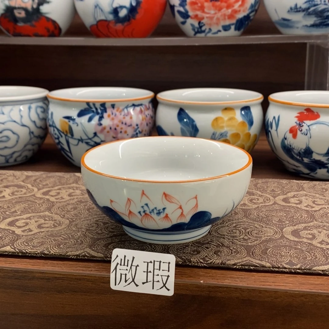 釉下彩老陶泥手工绘制