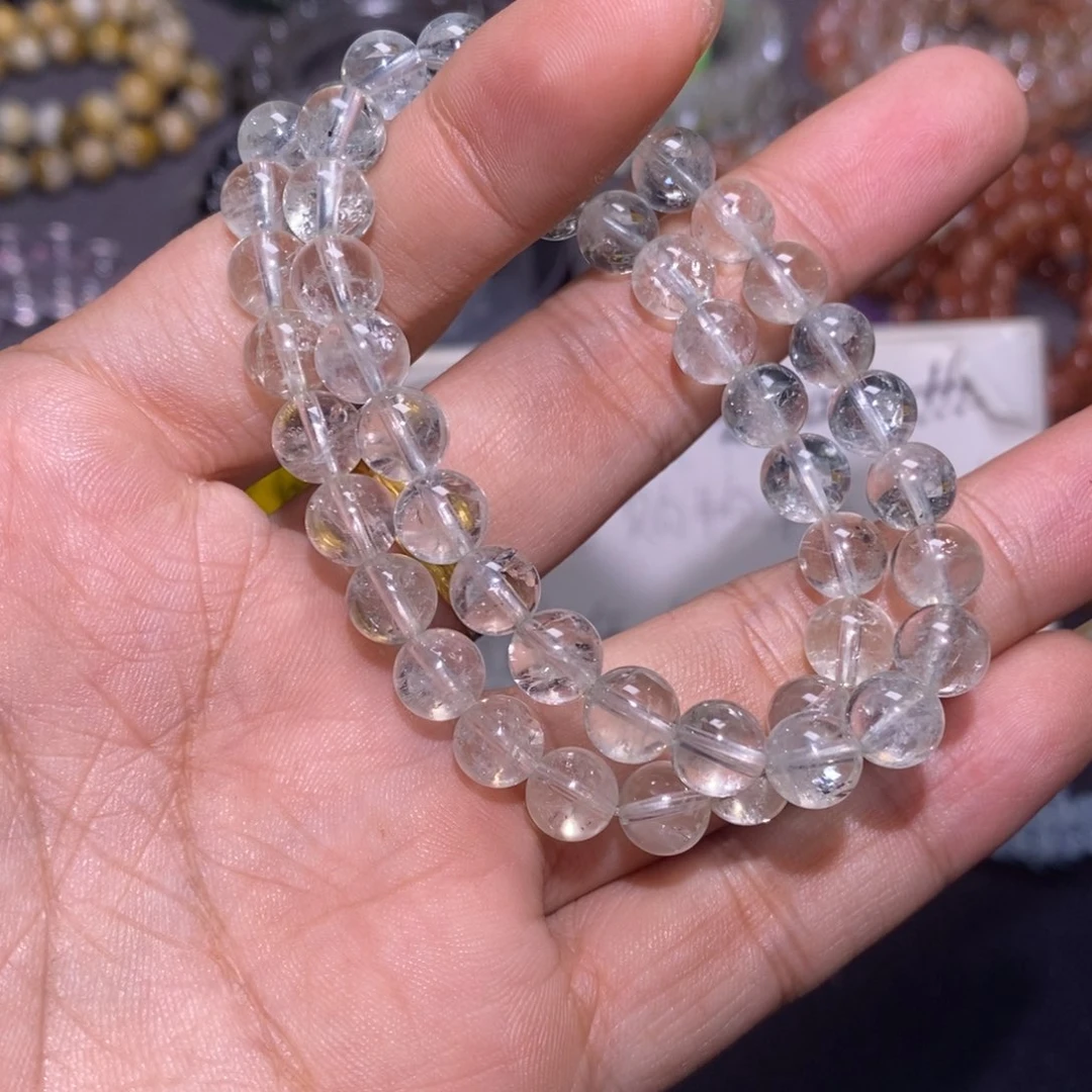 未镶嵌手串水晶33 碎冰冰绿啊塞 7+