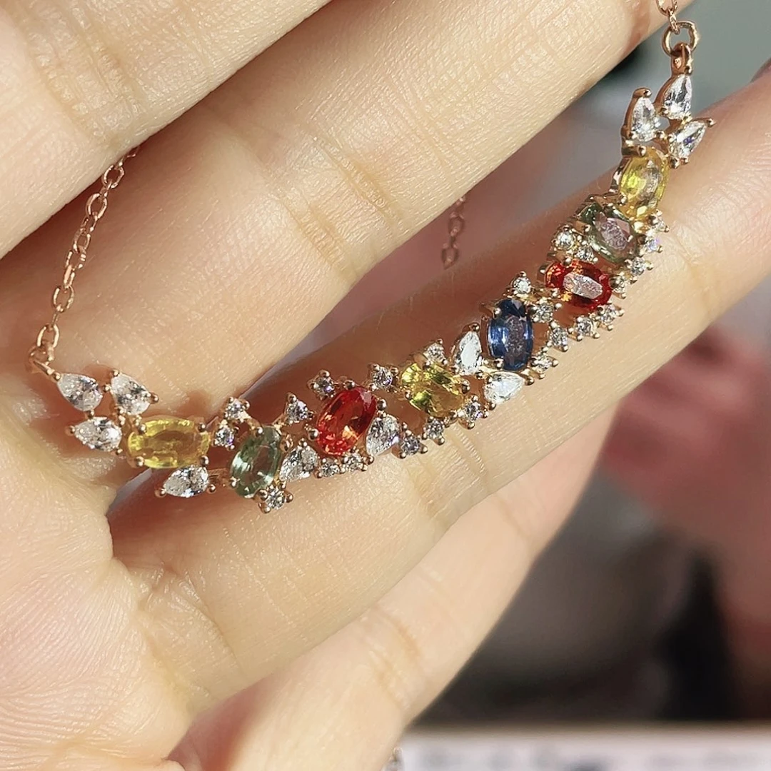 颈饰蓝宝石银S925镶嵌