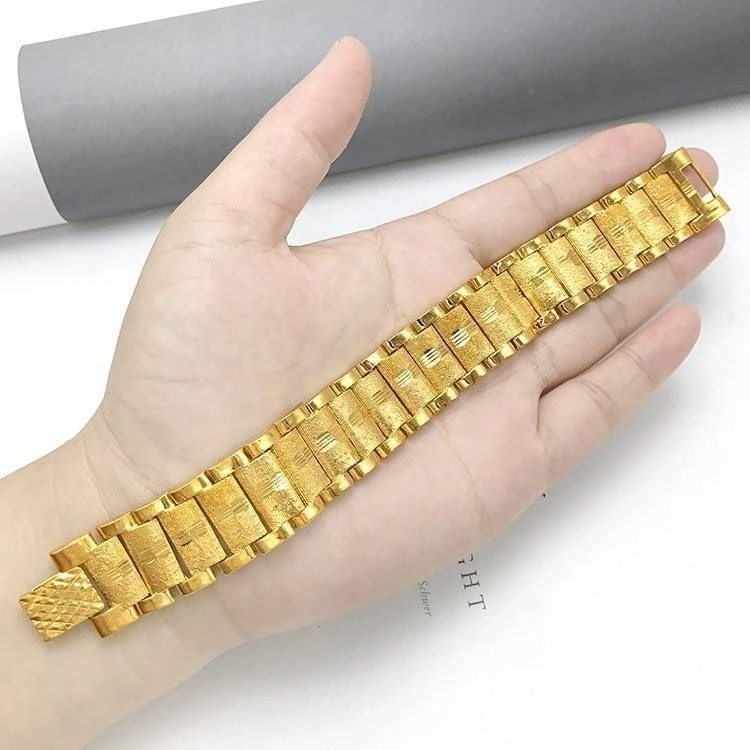 合金锆石手链 合金 霸气男士百福款时尚百搭手链