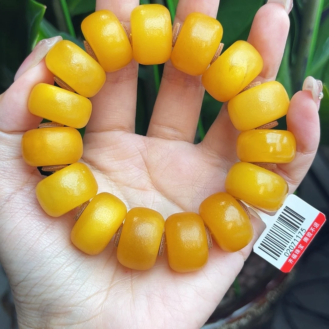 未镶嵌琥珀手链21m橘皮石膏蜡