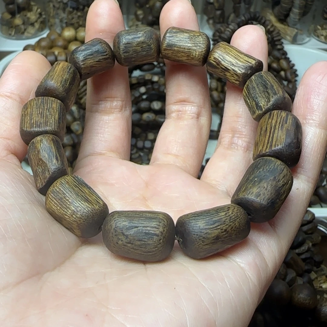 中***哥手串沉香单圈树心油老料15.9克海南莺歌绿