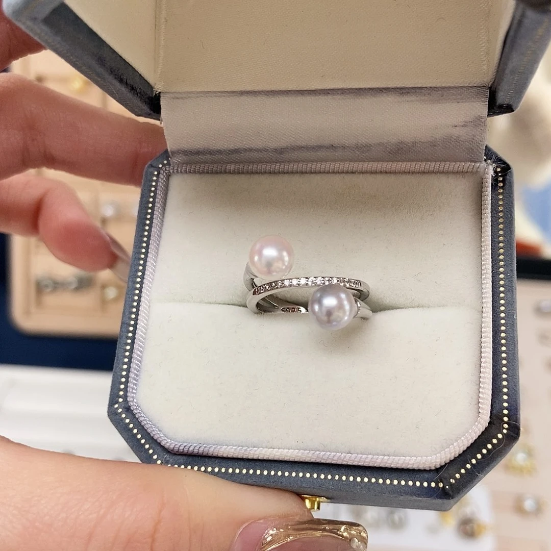 海水珍珠戒指银S925镶嵌