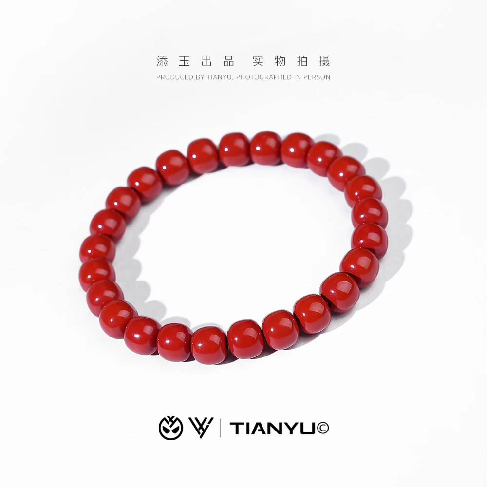 含辰砂工艺品【TIANYU】朱砂精工归圆老型单圈手串 TY248