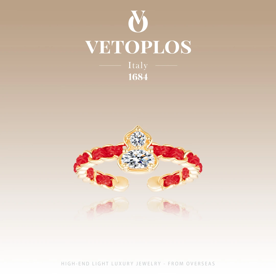 【鸿运绕葫】vetoplos秋冬经典编织葫芦开口戒指F5293