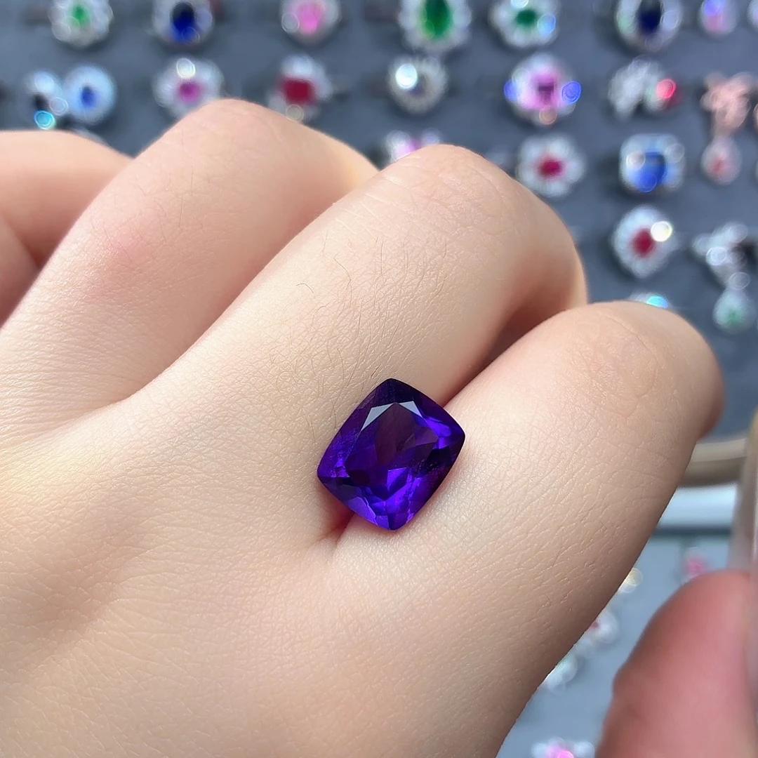 925银培育紫水晶色宝石