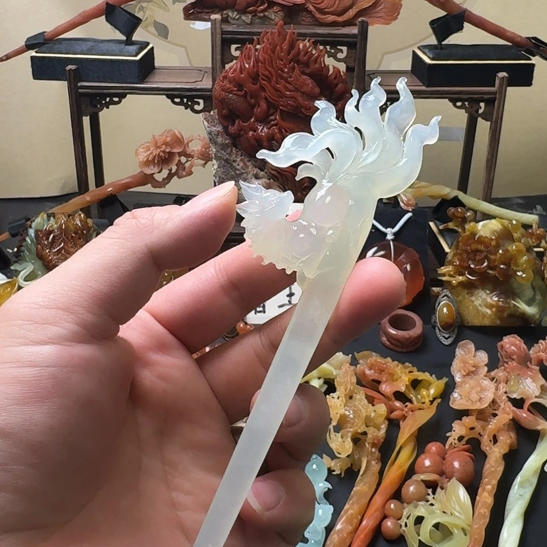 蛇纹石玉未镶嵌发饰