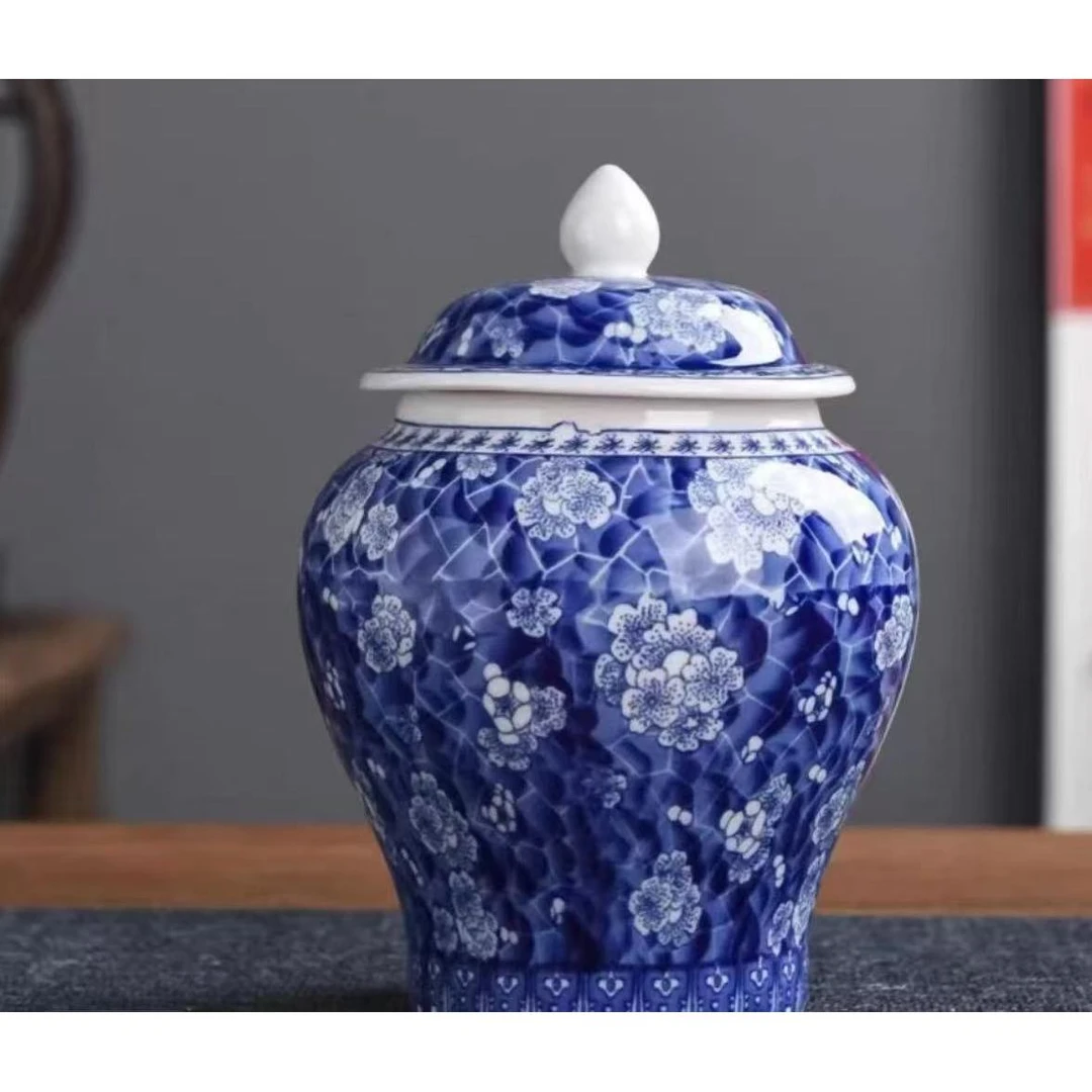 青花冰梅茶叶罐4720