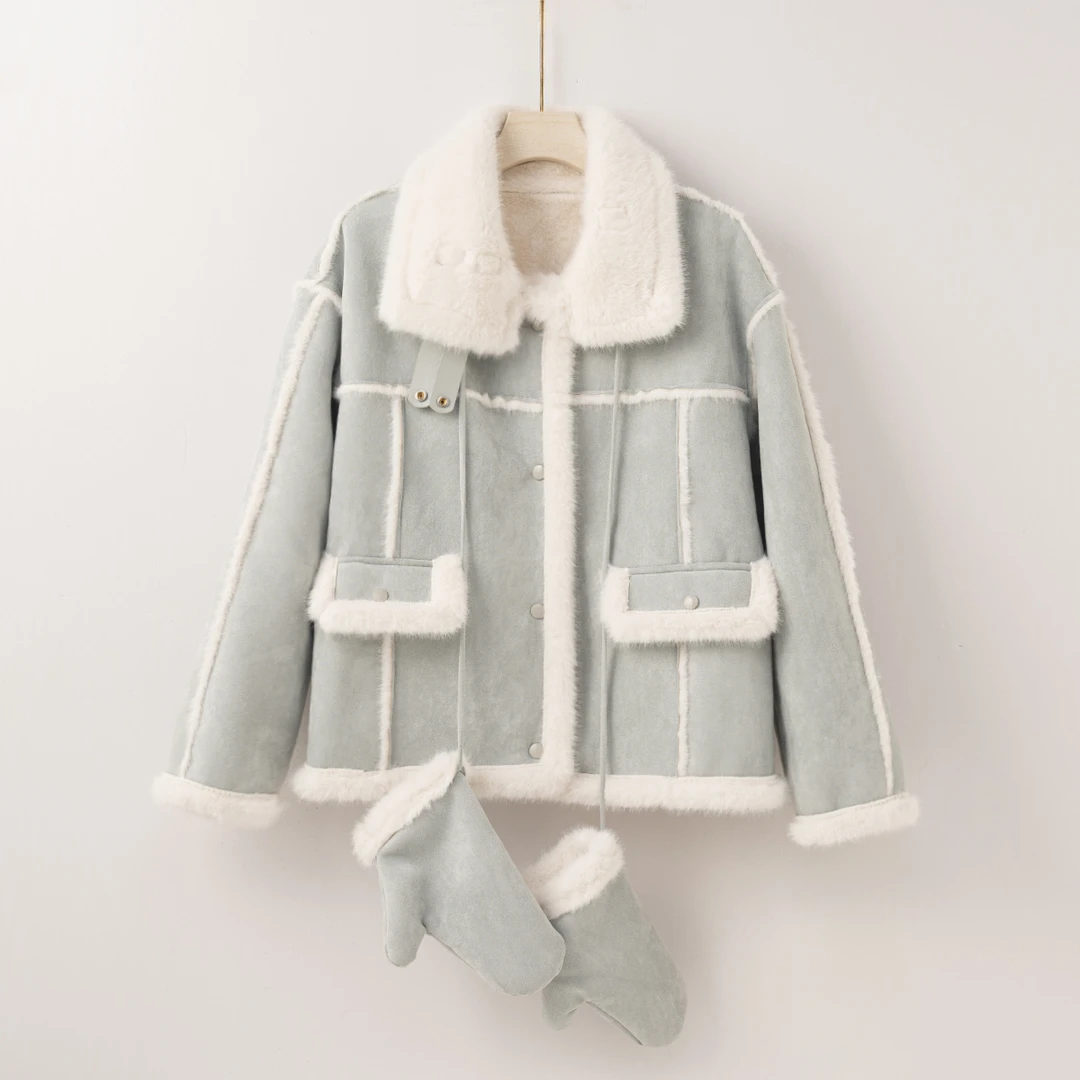 【特价-占单者限购】Q2392 超有范穿搭拼色长袖女士外套 99A79