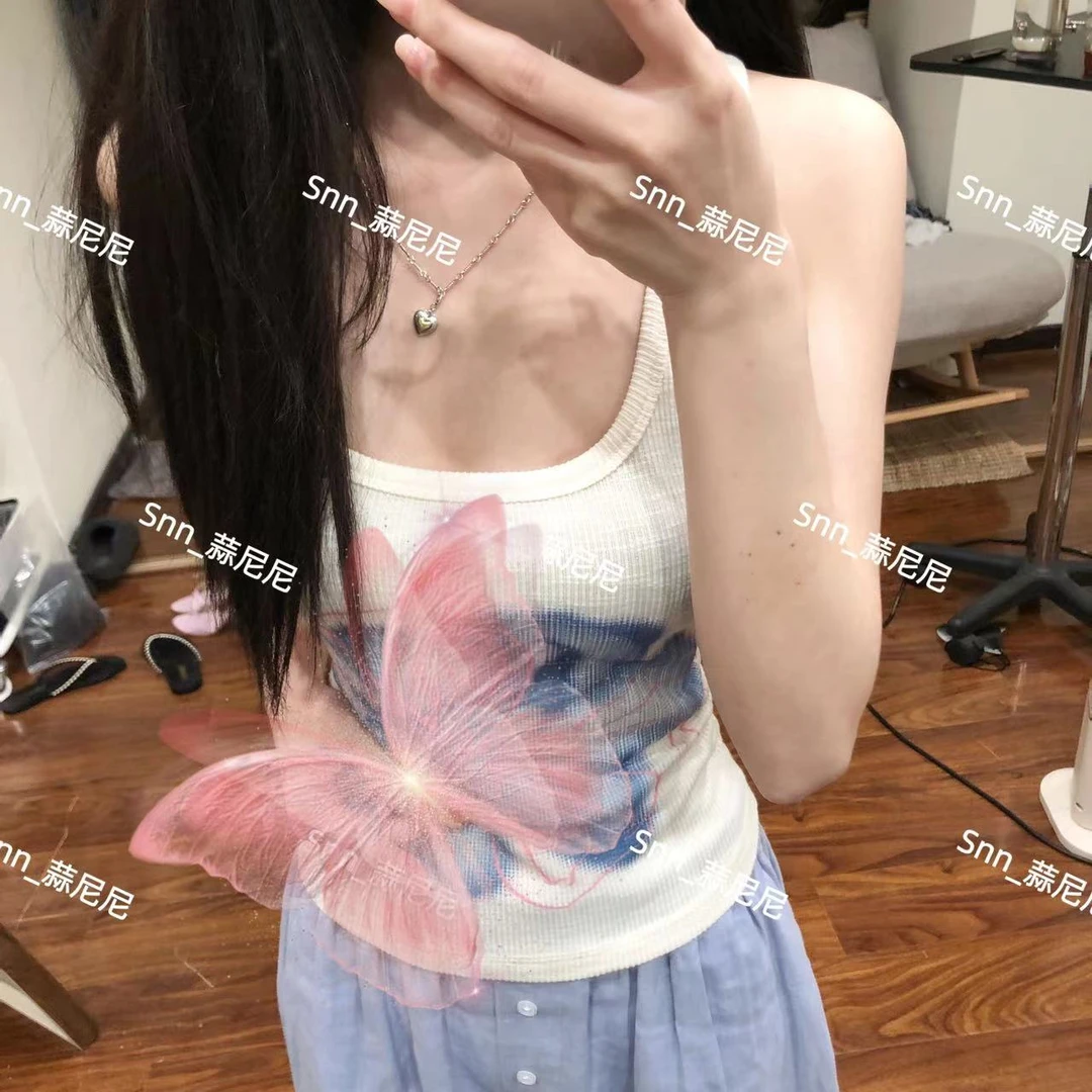 小兰花博主同款bm风格背心吊带夏季百搭通勤设计感显瘦上衣7504