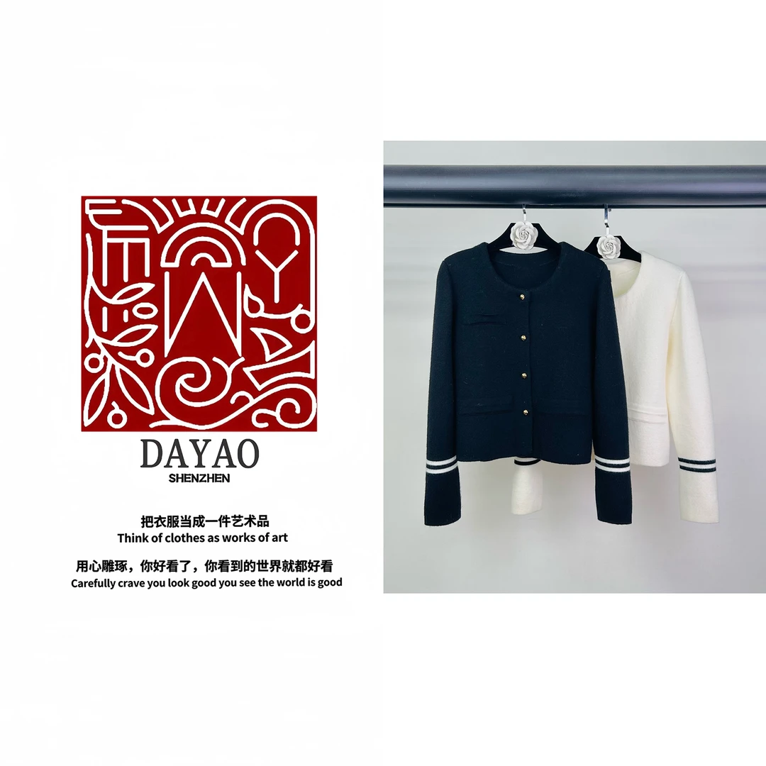 「DAYAO」新款设计感名媛气质百搭针织衫轻奢高端女装WYAJ241043