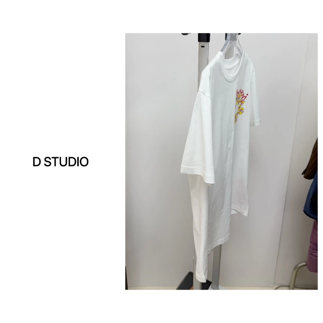 D STUDIO 白色小花T恤 D2629