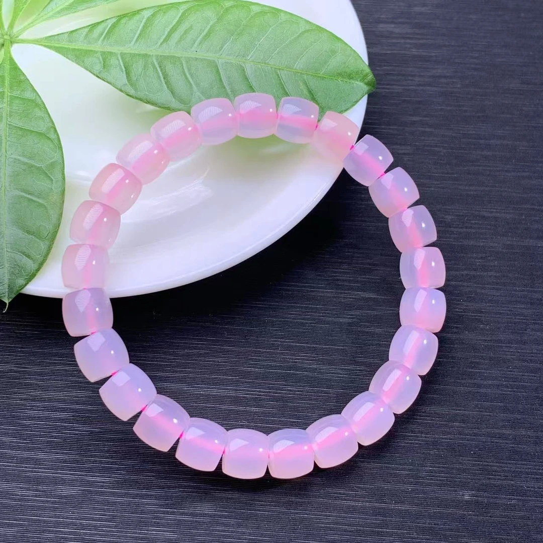 【金钰尚品】绯红玛瑙粉糯色调细糯沙精工直切归圆质感-8m 粉蜜桃色