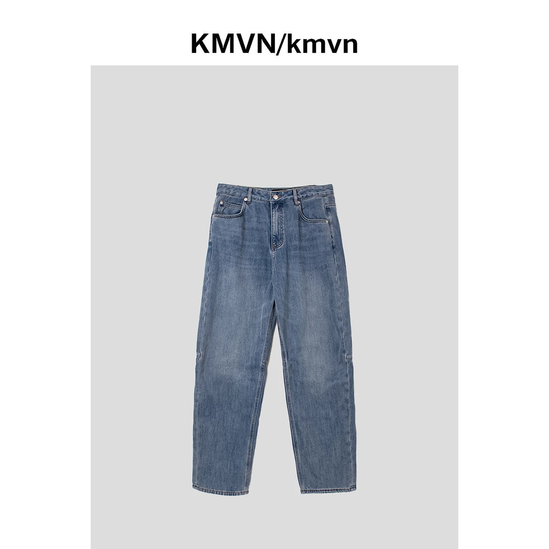 kmvn/kmvn【蓝斯】2025秋季新款潮流抄书百搭原创设计纯色牛仔裤