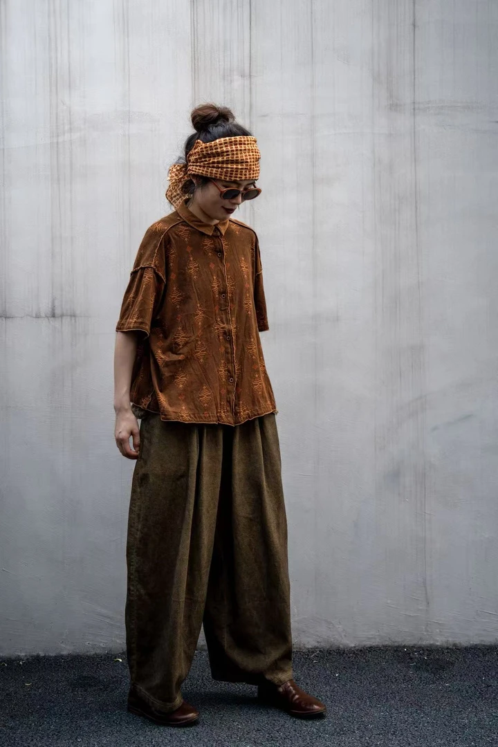 疯子原创针织印花开衫衬衣08491