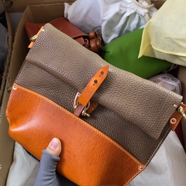 头层牛皮微瑕单肩包