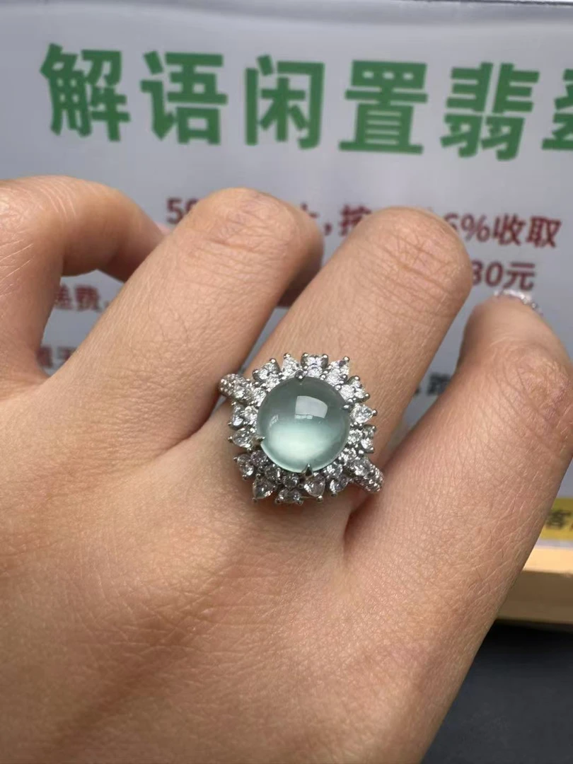 翡翠18k金戒指5-1809