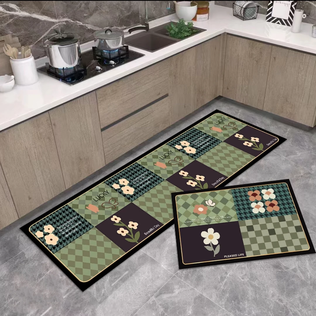 【两块装】鸡蛋花40*60+40*100cm新款家用轻奢简约脚垫