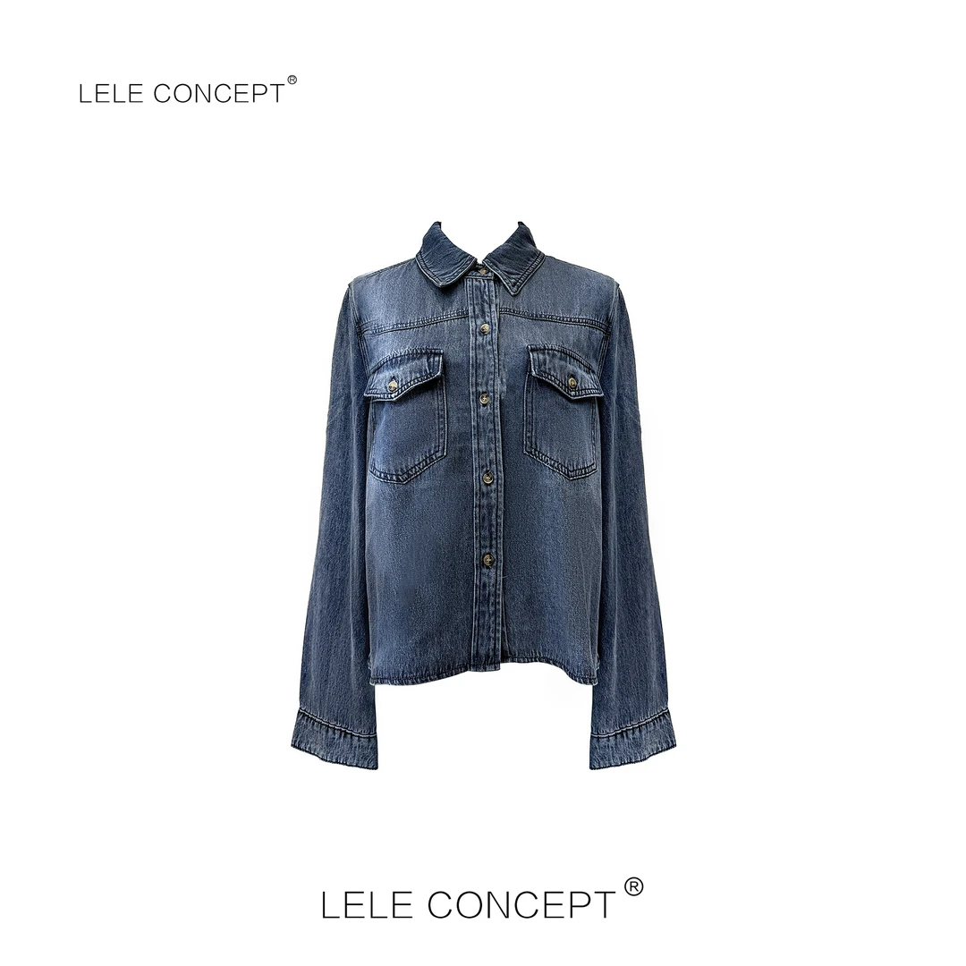 LELE CONCEPT｜【如一】早春复古方兜牛仔短款外套港风Y0543