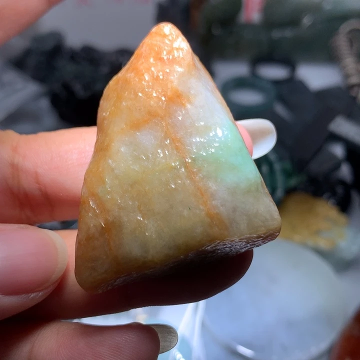 翡翠颈饰未镶嵌保真天然A货翡翠