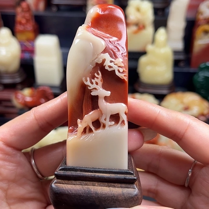 寿山石柏*林三彩老性芙蓉石