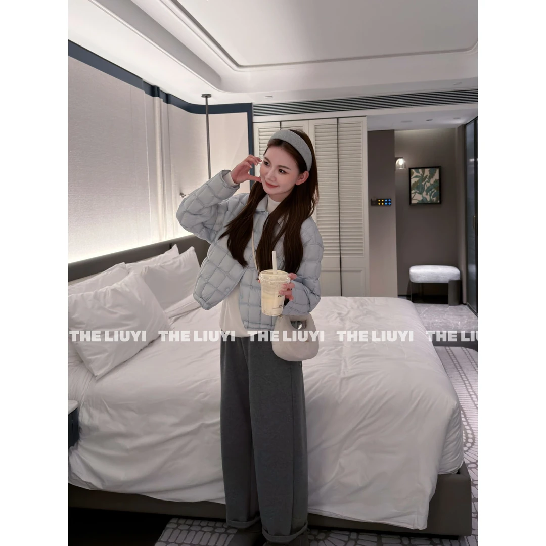 【LIUYI】方格羽绒～90白鸭绒轻暖无胆显瘦羽绒服外套51015A5
