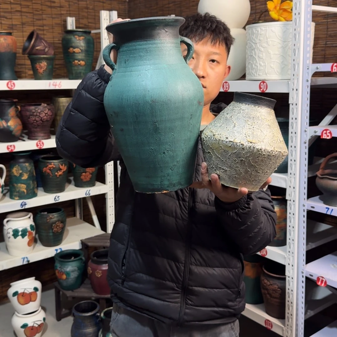 红陶红陶浮雕花盆炸炸炸了