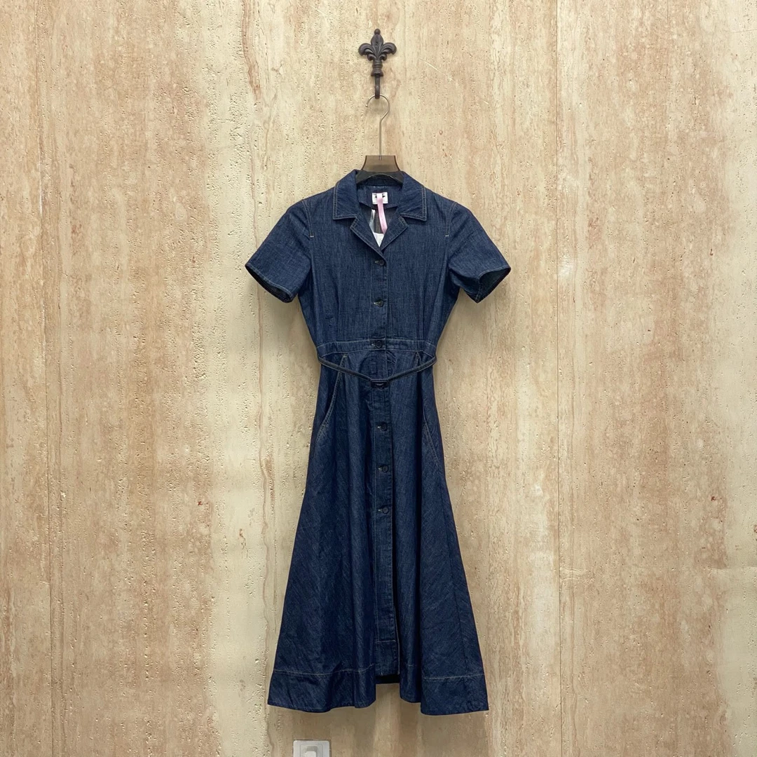 未使用 DIOR/迪奥 爆款小蜜蜂牛仔长款连衣裙/34码/31412