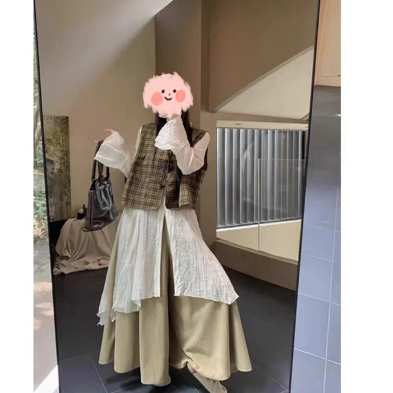 大码日系森系穿搭套装慵懒感叠穿初春女装5738#