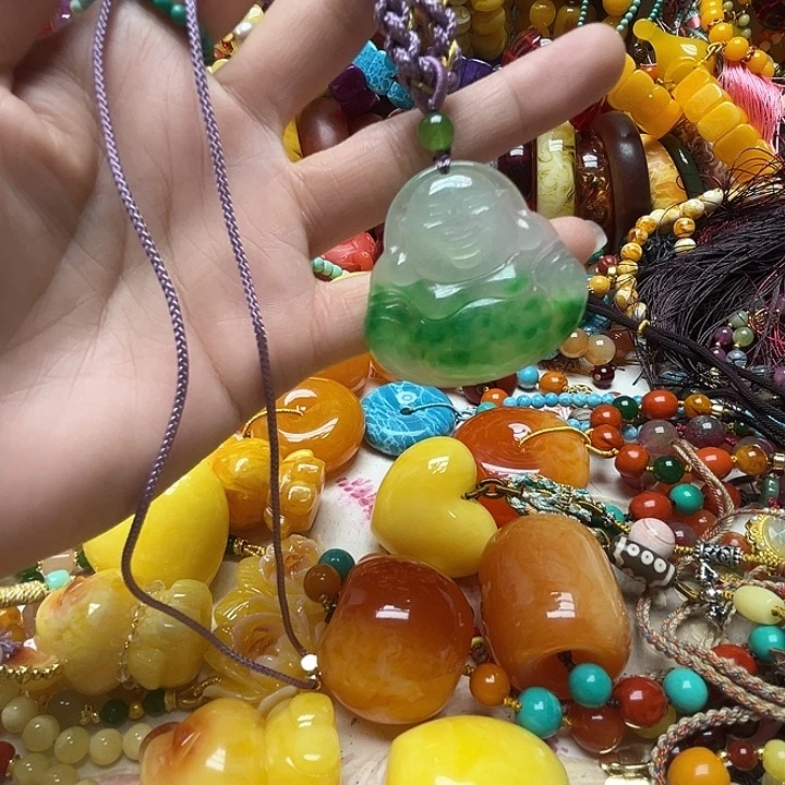 树脂制品915佛公绿色