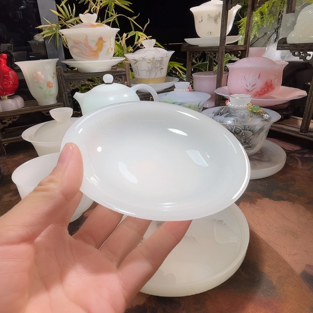 冰晶璞玉釉烧小壶承12.8cm