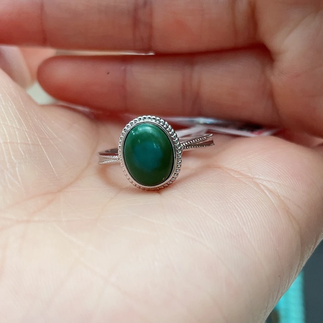 绿松石戒指银S925镶嵌