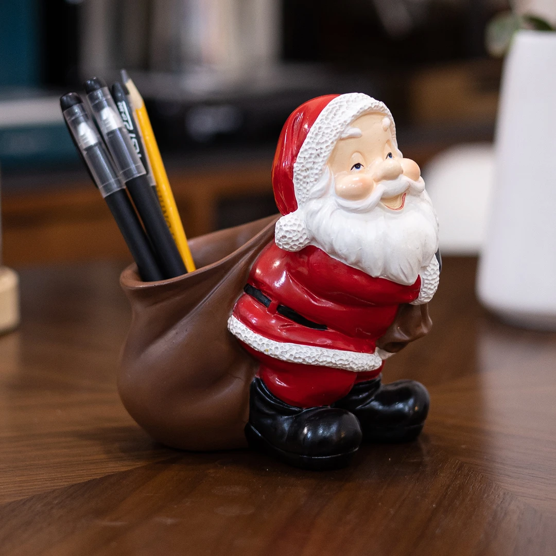 泉瀚圣诞节装饰可爱圣诞老人笔筒桌面摆件儿童圣诞礼品平安夜礼物
