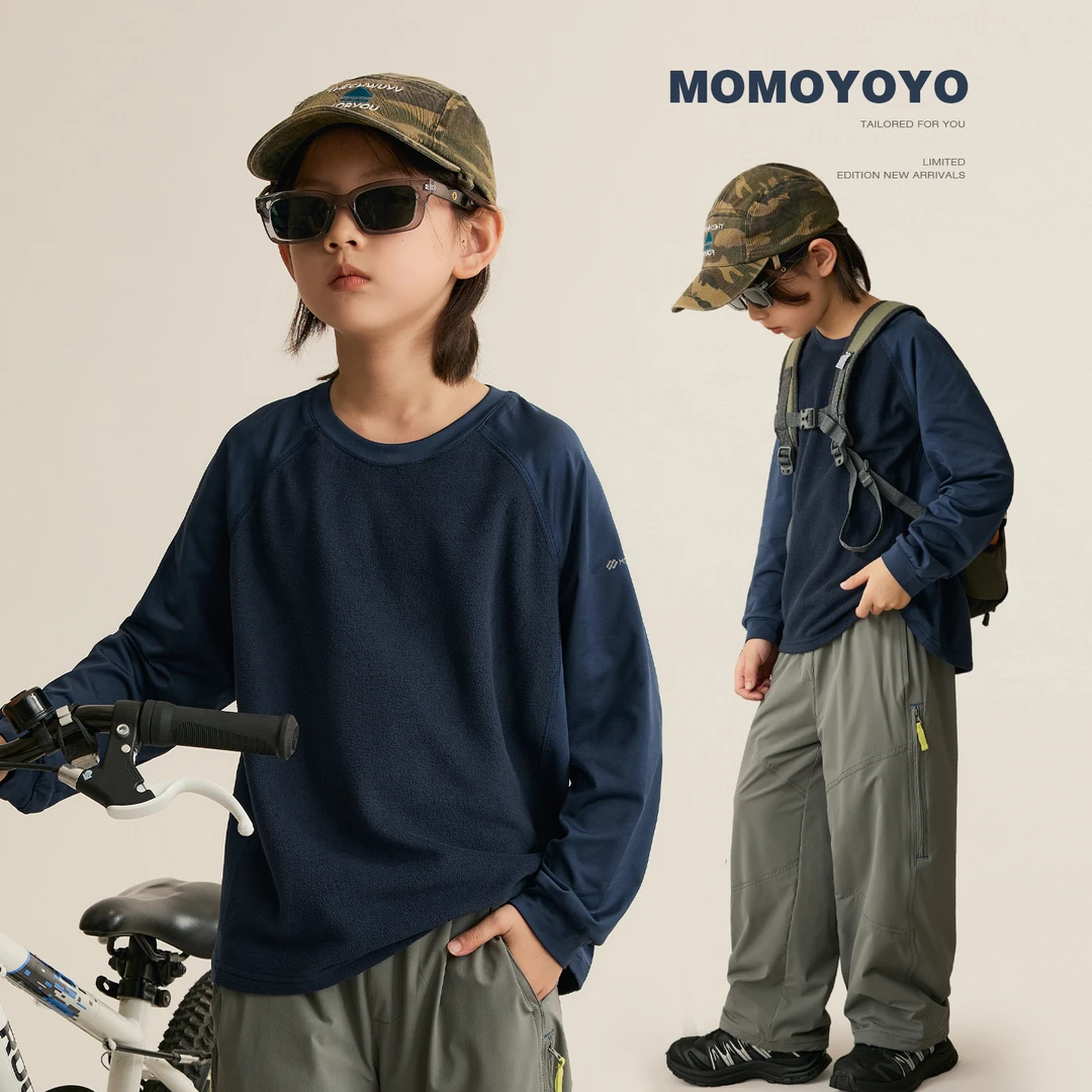 辰辰妈【蓝色氧气】男童撞色字母印花T恤秋季亲子装长袖上衣8482D