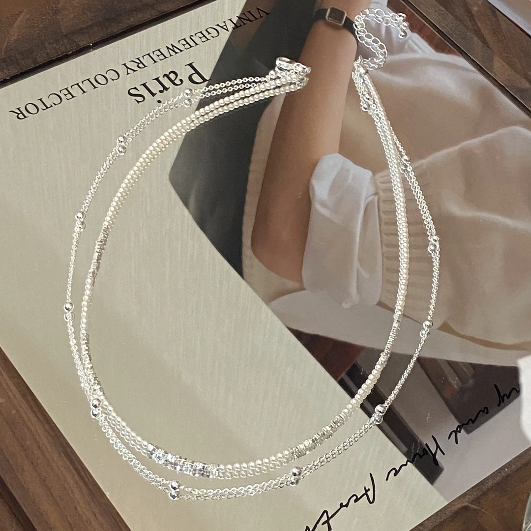 镀K金（T）小米珠珠 双层不可拆卸高级感项链X8081