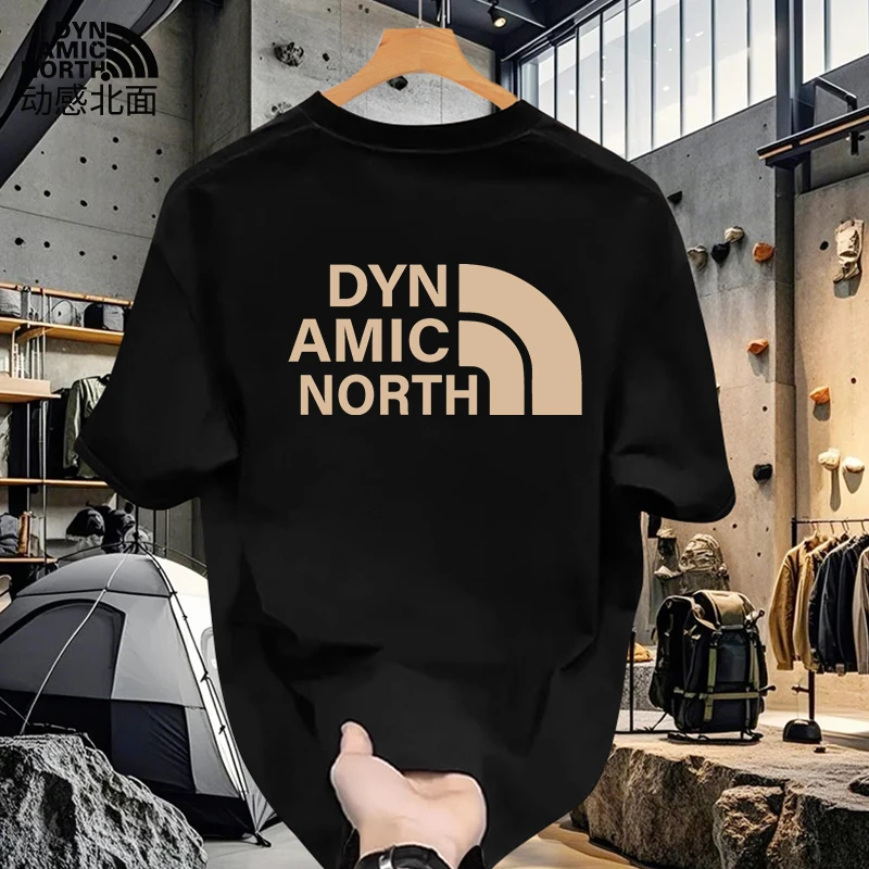 动感北面网红运动休闲高级感恩盛潮牌情侣短袖男t恤宽松圆领新款